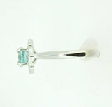 14k White Gold Sky Blue Genuine Natural Tourmaline and Diamond Ring (#J5041)