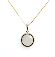 14k Yellow Gold 6.40ct Carved Genuine Natural Moonstone Pendant (#J5604)