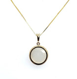 14k Yellow Gold 6.40ct Carved Genuine Natural Moonstone Pendant (#J5604)