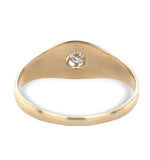 14k Yellow Gold Men's Belcher Ring w/European Cut Genuine Natural Diamond #J7398