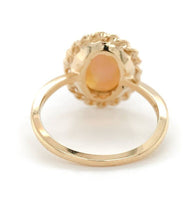 10k Yellow Gold 1.53 Carat Oval Genuine Natural Opal Ring Size 6 (#J6946)