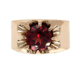 10k Rose Gold 1.71ct Genuine Natural Garnet Men's Ring Belcher Size 7.25 #J7212