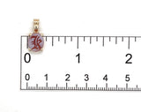14k Yellow Gold Genuine Natural Carnelian Signet Initial "K" Pendant (#J7434)