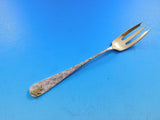 Hammered and Applied by D&H Sterling Silver Cocktail Fork 3 7/8" w/ Gold Grapes