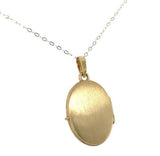 14k Gold Oval Locket with Engraved Flowers and Scrollwork with Chain (#J6674)
