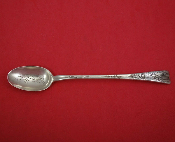 Lap Over Edge Acid Etched by Tiffany and Co Sterling Parfait Spoon Floral 6"