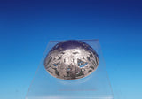 Art Nouveau Silver Overlay Glass Inkwell Chrysanthemum Floral 3 1/2" (#9225)