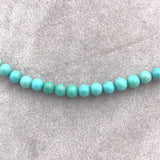 Kingman Genuine Natural Turquoise 4mm Bead Strand Necklace 17" (#J6586a)