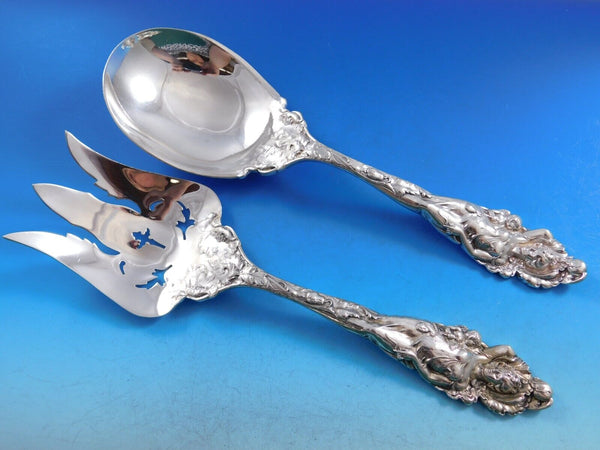 Love Disarmed by Reed and Barton Sterling Silver Salad Serving Set Old 10 1/2"