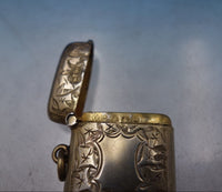 Smith and Bartlam English Estate Sterling Silver Match Safe Vermeil Ivy #6842-2