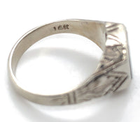 14k Gold Men's Genuine Natural Bloodstone Ring Hand Engraved Size 5.5 (#J6614)