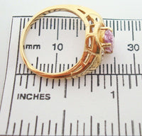 14K Gold 1.27ct Oval Pink Genuine Natural Topaz Ring with Diamonds (#J895)