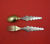 Christmas by A. Michelsen Sterling Silver Fork and Spoon Set 2pc 1927 Vermeil