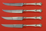 Memory Lane by Lunt Sterling Silver Steak Knife Set 4pc HHWS  Custom Made 8 1/2"