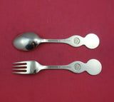 Christmas by A. Michelsen Sterling Silver Fork and Spoon Set 2pc 1969 Vermeil