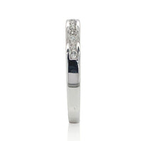 14k White Gold Channel Set .16cttw Genuine Natural Diamond Wedding Band (#J6906)