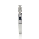 14k White Gold Channel Set .16cttw Genuine Natural Diamond Wedding Band (#J6906)