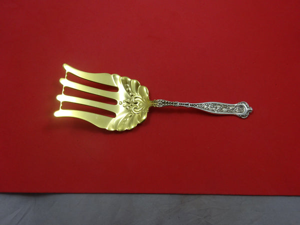 Dresden by Whiting Sterling Silver Asparagus Fork Gold Washed 8 1/2" Serving