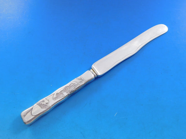 Lap Over Acid Etched by Tiffany Sterling Silver Dessert Knife HHAS w/ Mushrooms