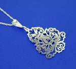 935 Argentium Sterling Laser Cut Pendant Chrysanthemum Flower (#J4409)