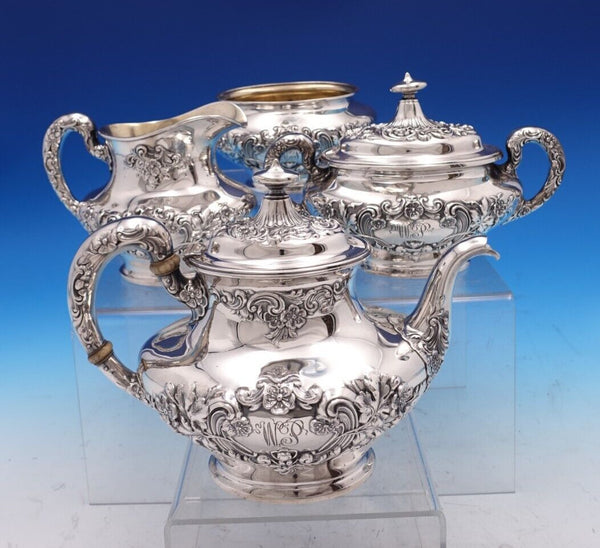 Buttercup by Gorham Sterling Silver Tea Set 4pc with Monogram (#7959) Fabulous!