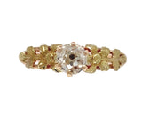 Victorian 14k Yellow Gold .60ct Genuine Natural Diamond Ring GIA Report (#J7498)