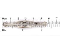 14k FIligree Diamond Bar Pin w/Platinum Synthetic Lab-Created Sapphires (#J6956)
