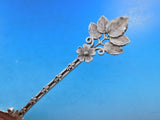 Ludwig Redlich and Co Sterling Silver Salad Serving Set 2pc with Flowers 9"