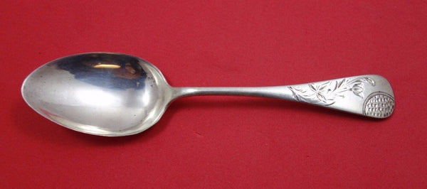 Vanderslice Coin Silver Child's Spoon Bright-Cut with "Hilda 1889" Mono 5 78"