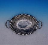 Austrian .800 Silver Tray w /Handles Fluted Pedestal Base Ornate 14 1/2" (#3860)