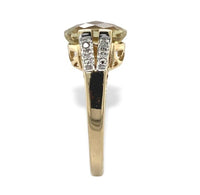 10k Yellow Gold Golden Lemon Genuine Quartz and Diamond Ring Size 7 (#J7085)