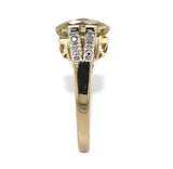 10k Yellow Gold Golden Lemon Genuine Quartz and Diamond Ring Size 7 (#J7085)