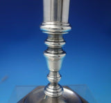 Danish Sterling Silver Candlestick Pair Colonial Style 5 3/4" x 4" c1950 (#5809)
