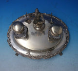 Portuguese .833 Silver Inkwell Double w/Footed Stand 3D Lady Justice (#5426)