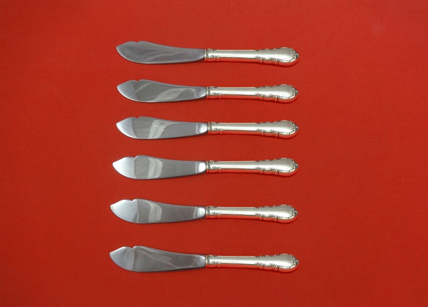 Modern Victorian by Lunt Sterling Trout Knife Set 6pc. HHWS  Custom Made 7 1/2"