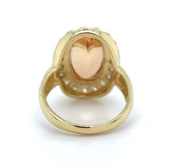 18k Yellow Gold Precious Imperial Genuine Natural Topaz and Diamond Ring #J6370