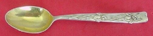Vine By Tiffany Sterling Silver 4 O'Clock Spoon w/ Irises Goldwashed 4 3/4"