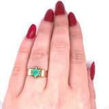 Victorian .80ct Genuine Natural Emerald 14k Rose Gold Ring Jewelry (#J5778)