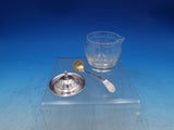 Etiquette by Watson Glass Mustard Jar with Sterling Silver Lid and Ladle (#7435)