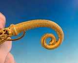 Gilt Bronze Tussie Mussie Acorns Clip Mini Child's Posey Posy Holder (#J1319)