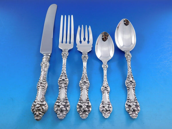 Old Orange Blossom by Alvin Sterling Silver Flatware Set 8 Service 42 pcs Dinner