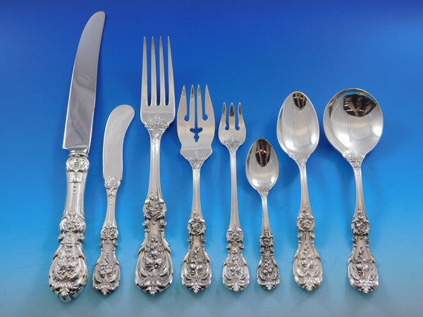 Francis I Reed & Barton Sterling Silver Flatware Set 12 Service 101 pcs Dinner