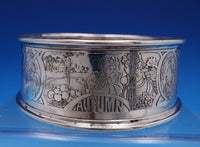 William Kerr Sterling Silver Child's Bowl Acid Etched with Four Seasons (#7771)