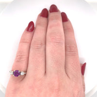 14k White Gold .97ct Grape Genuine Natural Garnet and Diamond Ring (#J6150)