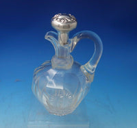 Peony by Wallace Sterling Silver Cut Crystal Cruet Vinegar #3011 8 1/4" (#5467)