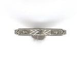18k White Gold Wedding Band Crisp Engraved New Old Stock Size 6 (#J6287)