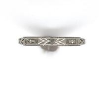 18k White Gold Wedding Band Crisp Engraved New Old Stock Size 6 (#J6287)