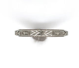18k White Gold Wedding Band Crisp Engraved New Old Stock Size 6 (#J6287)