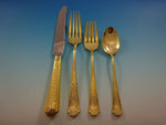 Old Brocade Gold by Towle Sterling Silver Flatware Set For 6 Service Vermeil