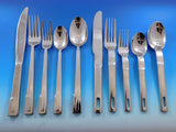 Designer Mixed Stainless Steel Flatware Set #1 Service 62 Pieces Modern Unused